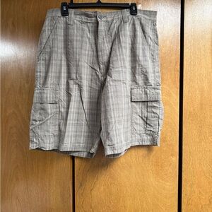 Men's Plaid Cargo Shorts - Tan